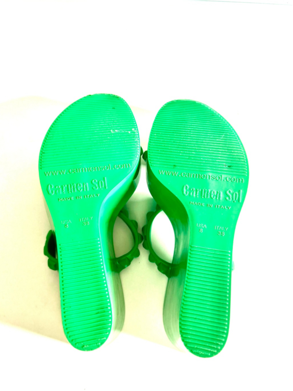 Carmen Sol Tonino Italian Jelly Wedge Summer Sandals Women Size 8 - Picture 6 of 7